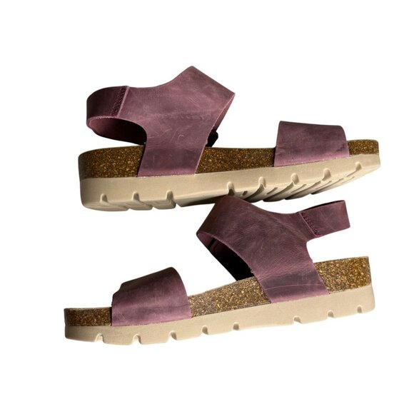 Plakton Made in Spain Leather Wedge Sandals Size 40 - Picture 2 of 6